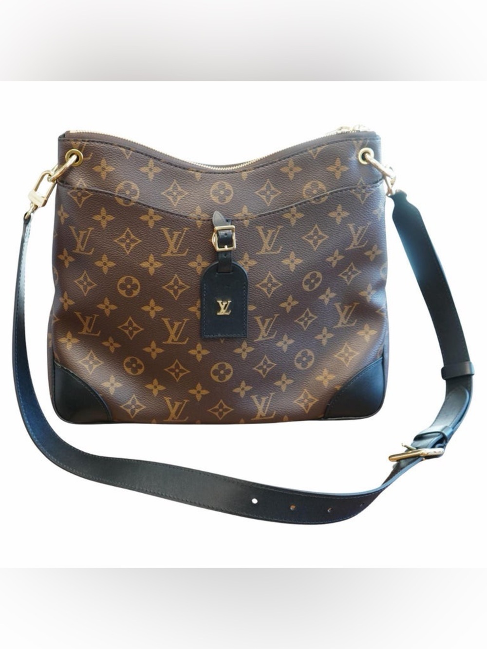 Monogram Canvas Shoulder Bag in Brown and Black